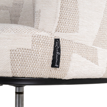 Richmond Interiors Esszimmerstuhl Rochenne beige graffic swivel on wheels Richmond Interiors
