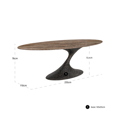Richmond Interiors Esstisch Russo ash brown oval 235 Esstisch Richmond Interiors