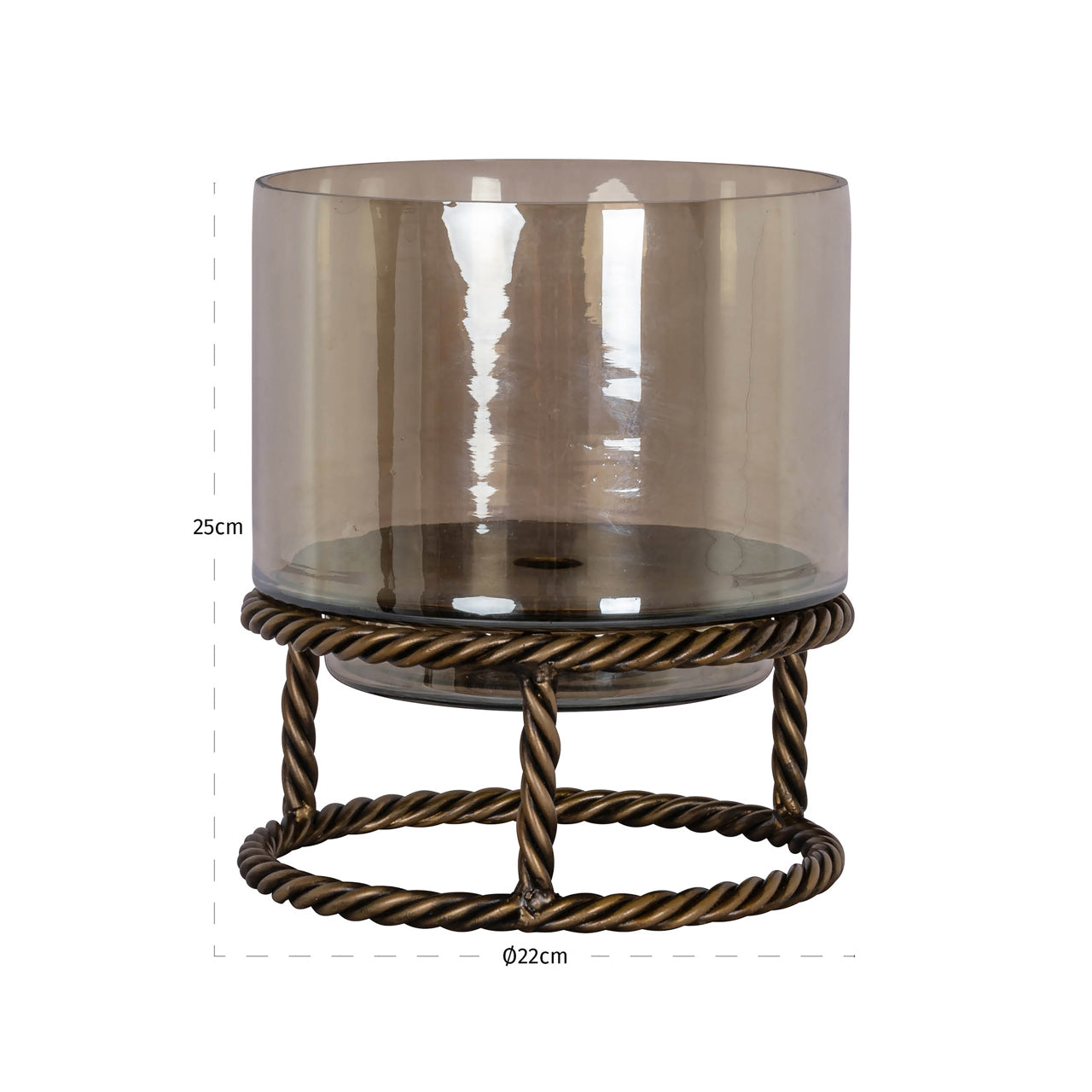 Richmond Interiors Windlicht Ropia brass antique small Windlicht Richmond Interiors