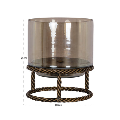 Richmond Interiors Windlicht Ropia brass antique small Windlicht Richmond Interiors