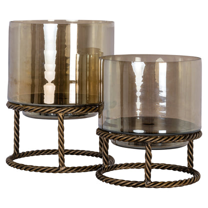 Richmond Interiors Windlicht Ropia brass antique large Windlicht Richmond Interiors
