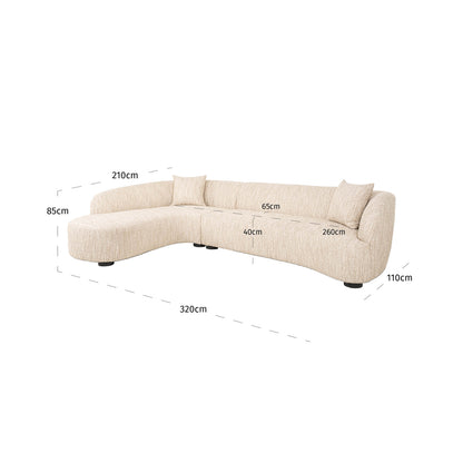 Richmond Interiors Sofa Pandora beige angora lounge left Sofa Richmond Interiors