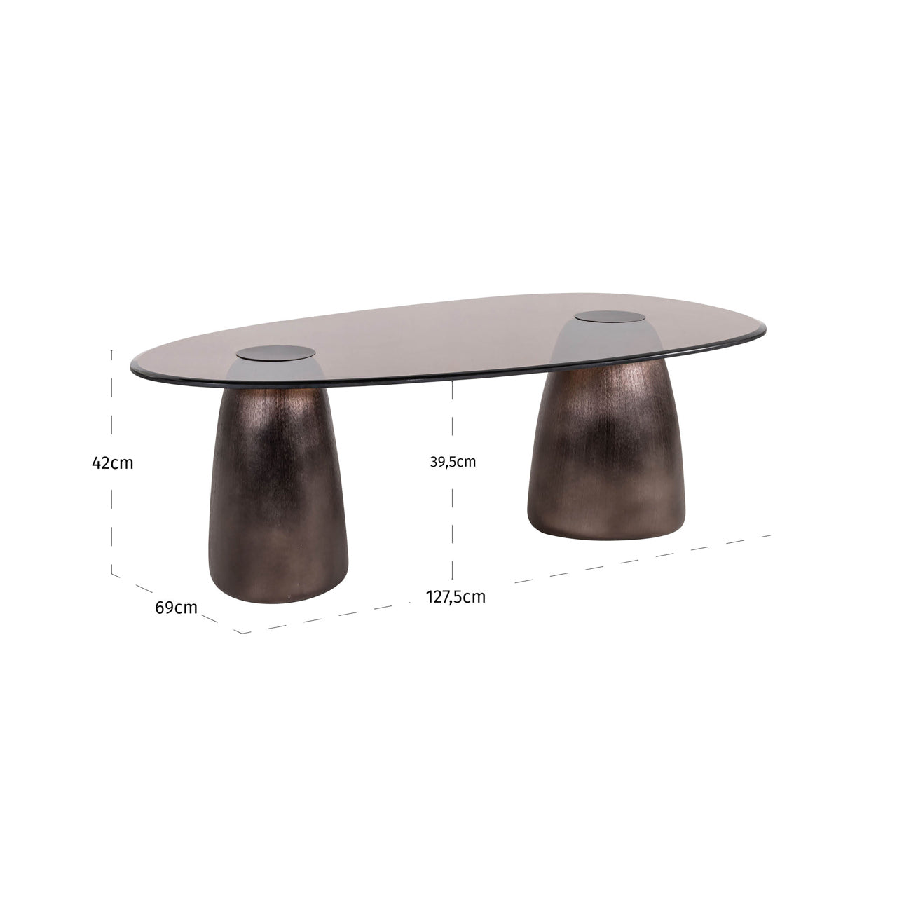 Richmond Interiors Couchtisch Hayden bronze oval Couchtisch Richmond Interiors