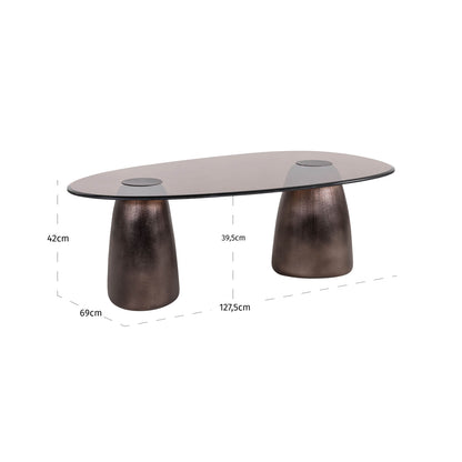 Richmond Interiors Couchtisch Hayden bronze oval Couchtisch Richmond Interiors
