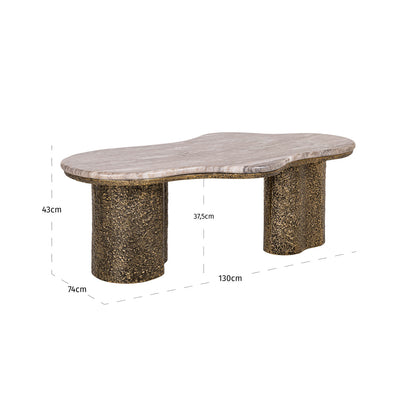 Richmond Interiors Couchtisch Abandos brass antique Richmond Interiors