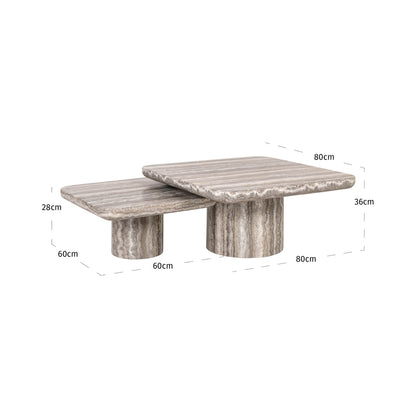 Richmond Interiors Couchtisch Dulce grey (denizly) (Set of 2) Couchtisch Richmond Interiors