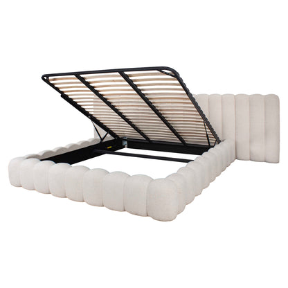 Richmond Interiors lit Cupidon crème fantaisie 180x210 (taille matelas (excl.)) avec rangement