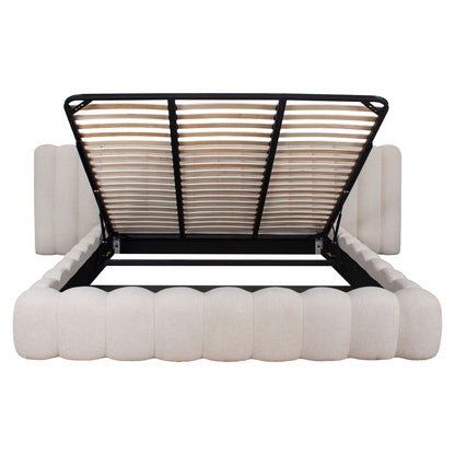 Richmond Interiors lit Cupidon crème fantaisie 180x210 (taille matelas (excl.)) avec rangement