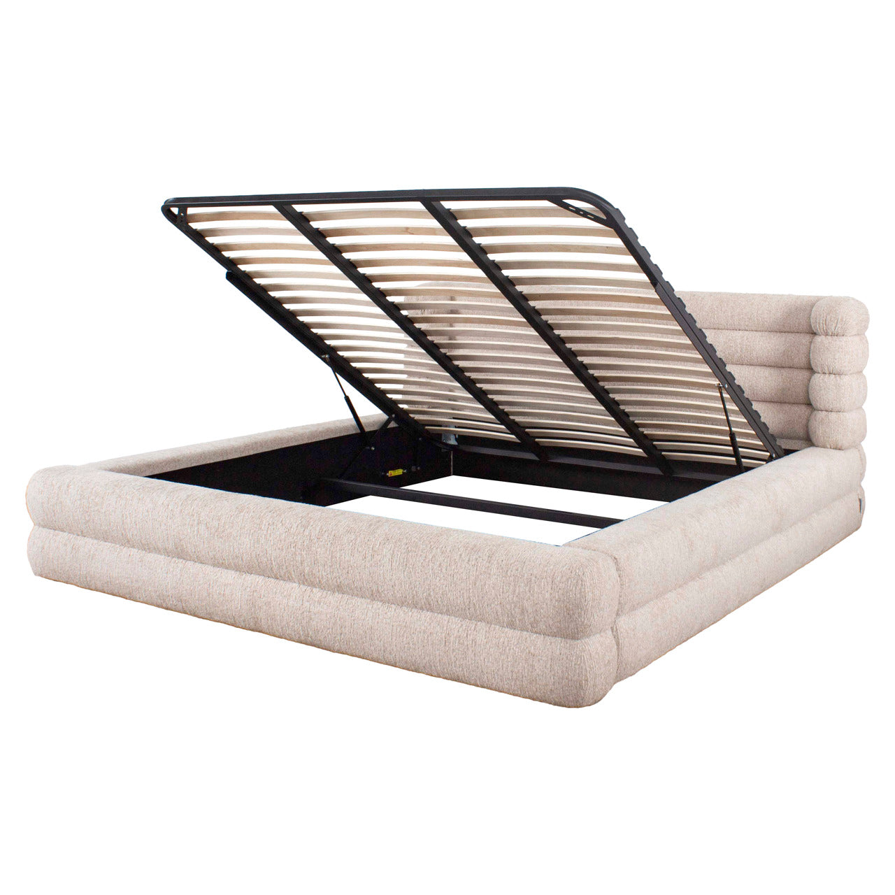 Richmond Interiors Lit Obidis naturel linéaire 180x210 (dimensions du matelas (excl.)) avec rangement