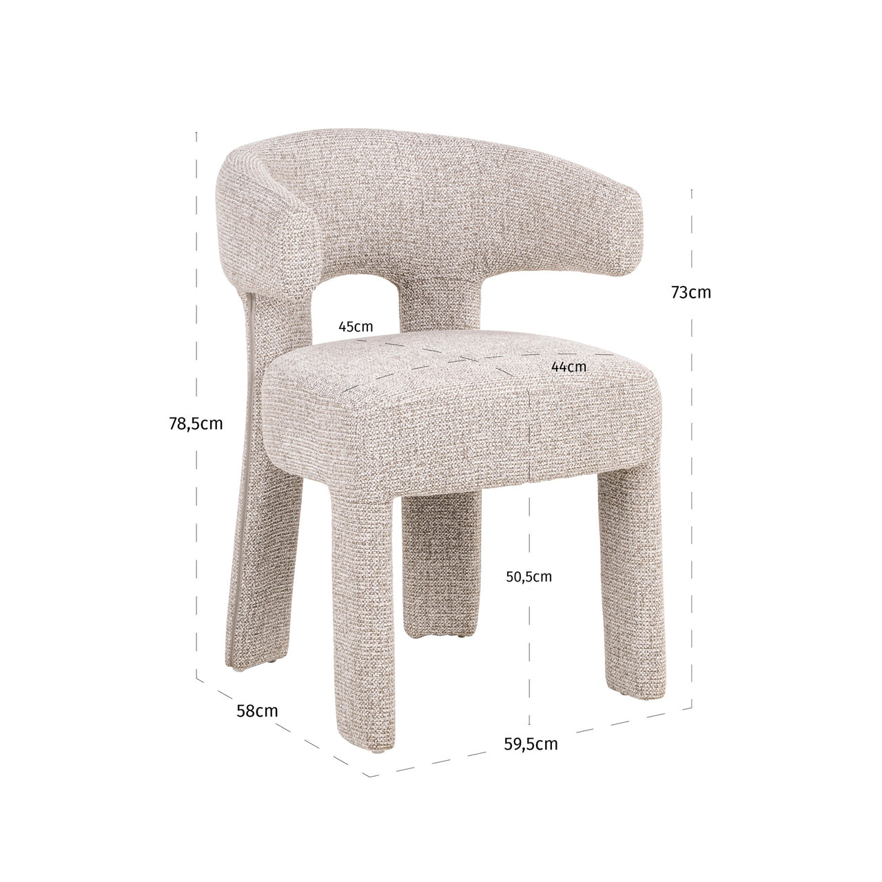 Richmond Interiors eetkamerstoel Nerio naturel fancy
