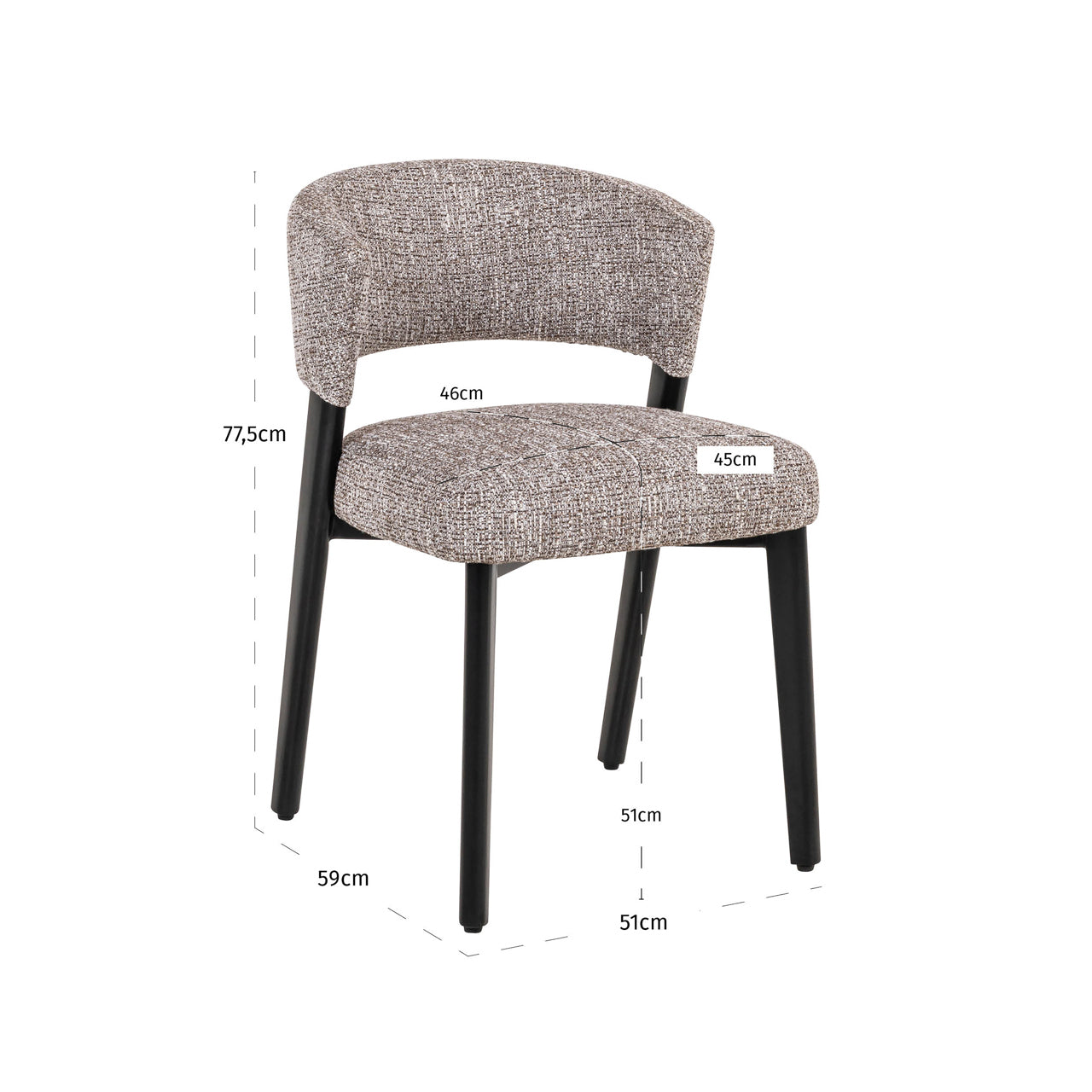 Richmond Interiors Esszimmerstuhl Zeno earth tweed Esszimmerstuhl Richmond Interiors