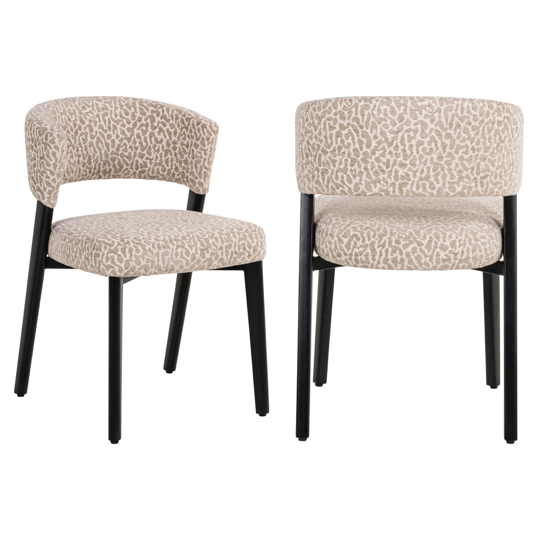 Richmond Interiors Esszimmerstuhl Zeno beige leopard Esszimmerstuhl Richmond Interiors