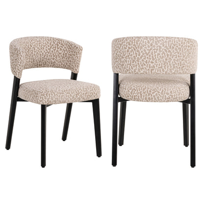 Richmond Interiors Esszimmerstuhl Zeno beige leopard Esszimmerstuhl Richmond Interiors