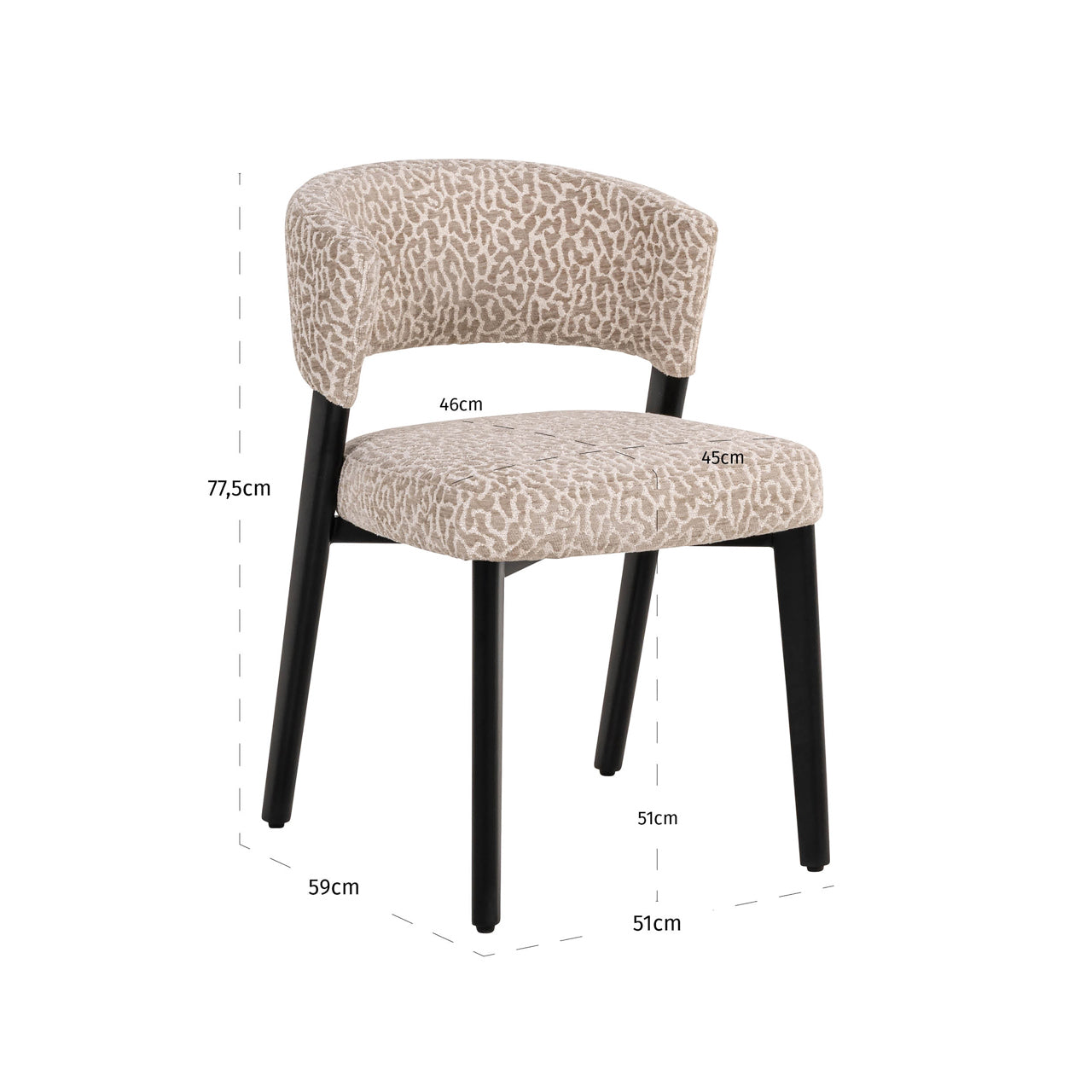 Richmond Interiors Esszimmerstuhl Zeno beige leopard Esszimmerstuhl Richmond Interiors