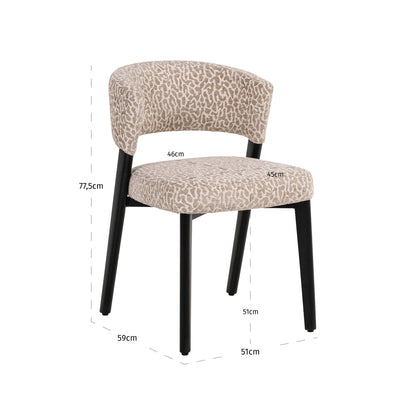 Richmond Interiors Esszimmerstuhl Zeno beige leopard Esszimmerstuhl Richmond Interiors