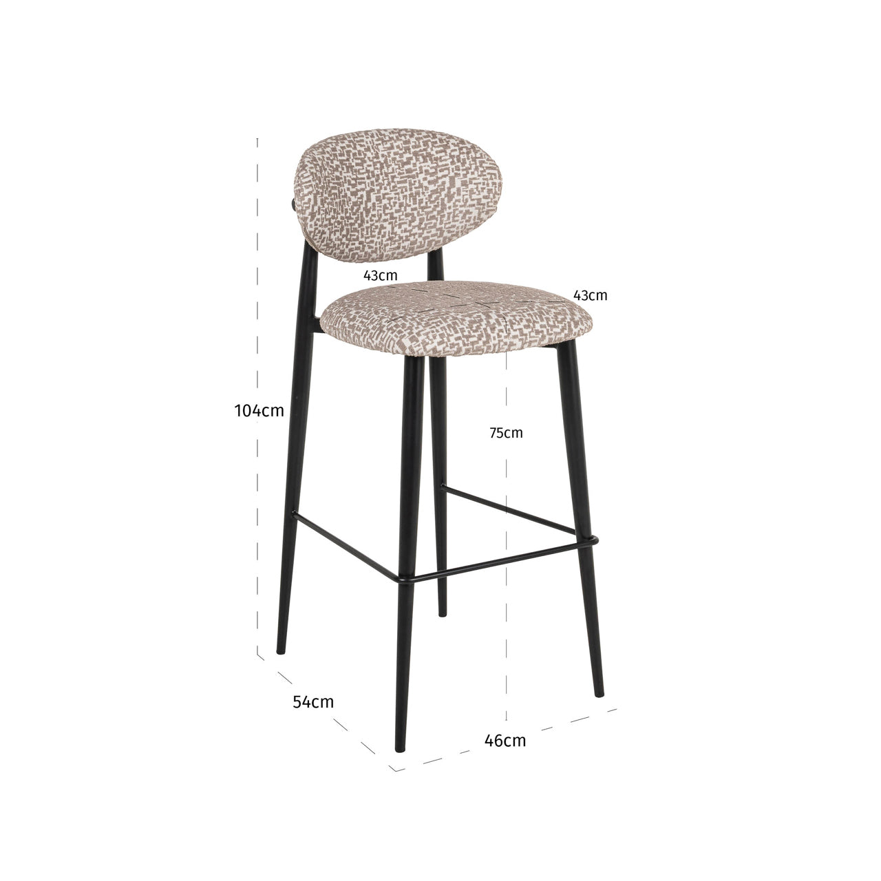 Richmond Interiors Barhocker Dantes natural geo fire retardant Barhocker Richmond Interiors