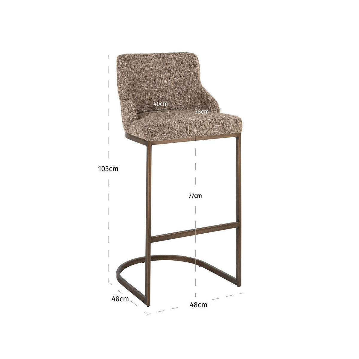 Richmond Interiors Barhocker Bolton brown tweed (Set of 2) Richmond Interiors