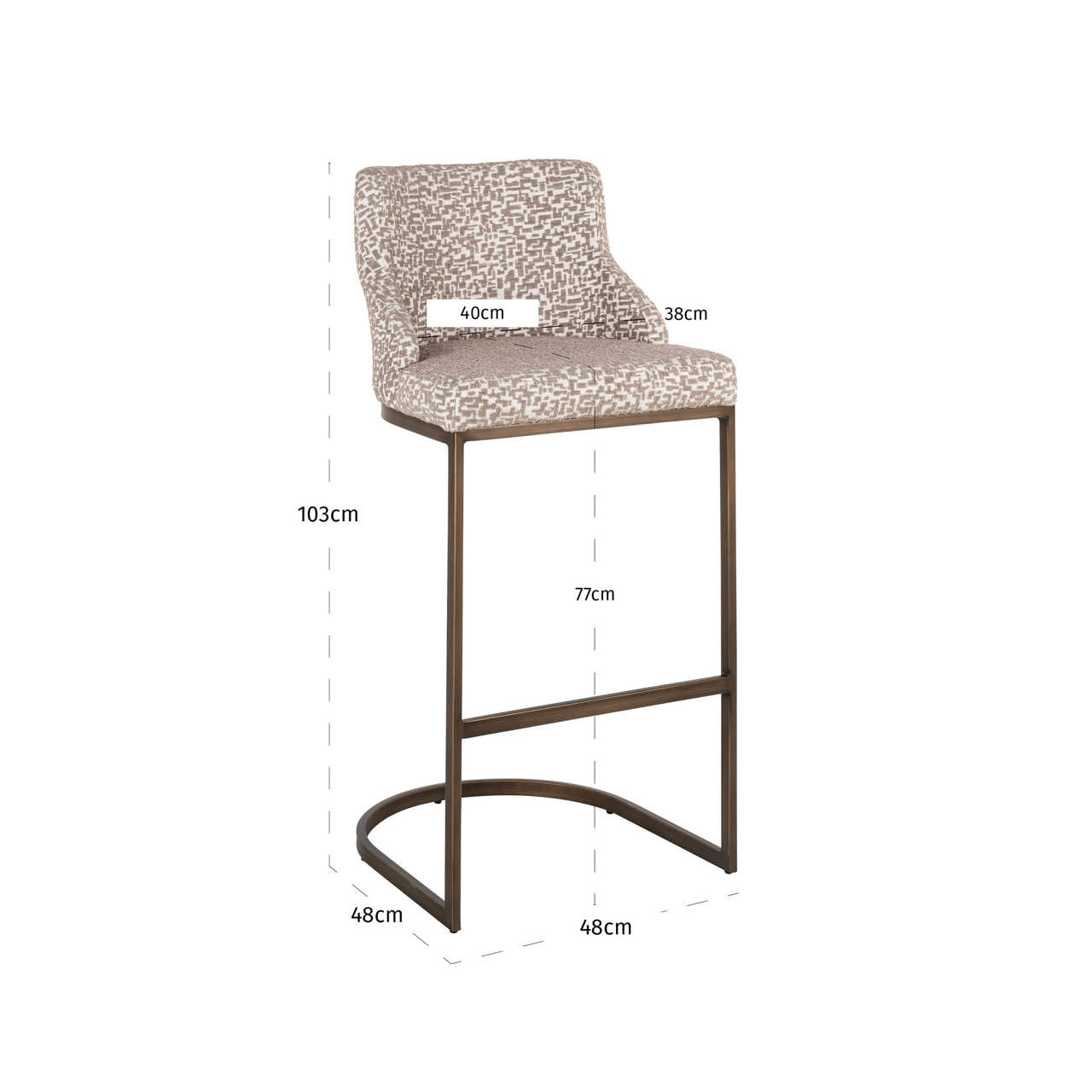 Richmond Interiors Barhocker Bolton natural geo (Set of 2) Barhocker Richmond Interiors