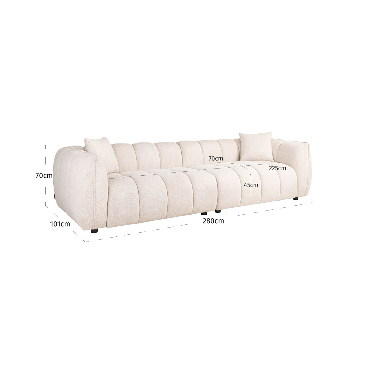 Richmond Interiors Sofa Jezebel cream fancy Sofa Richmond Interiors