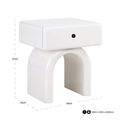 Richmond Interiors Nachttisch Bennet coconut milk 1-drawer