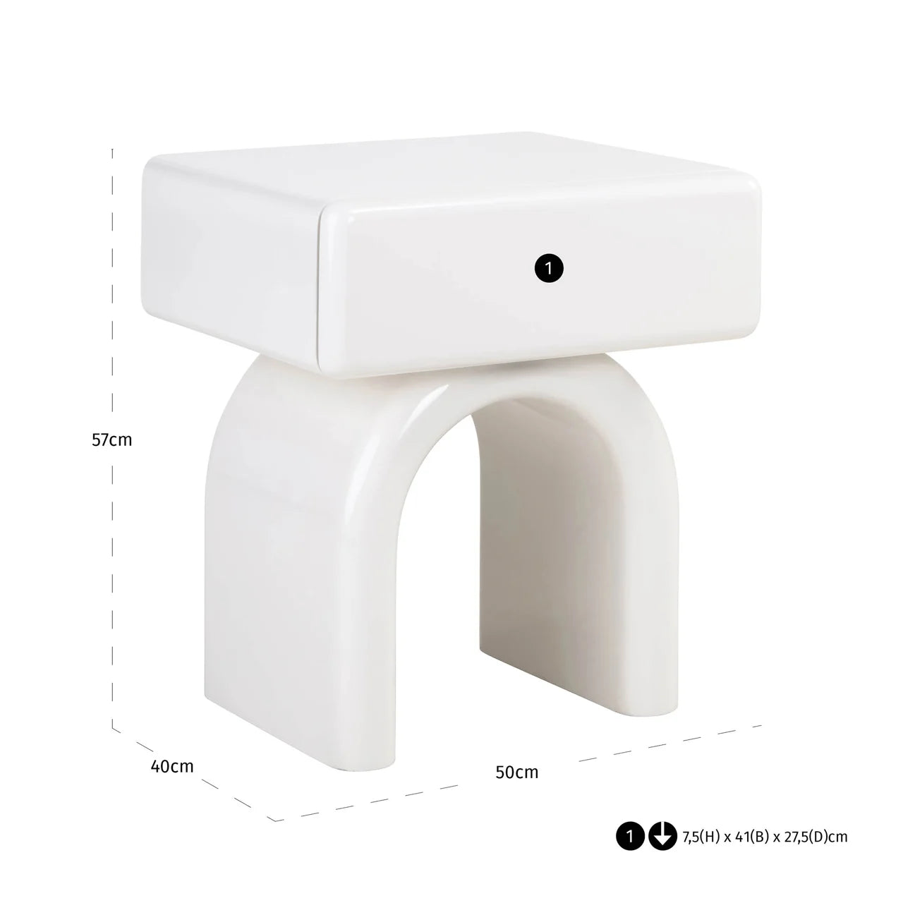 Richmond Interiors Nachttisch Bennet coconut milk 1-drawer Nachttisch Richmond Interiors