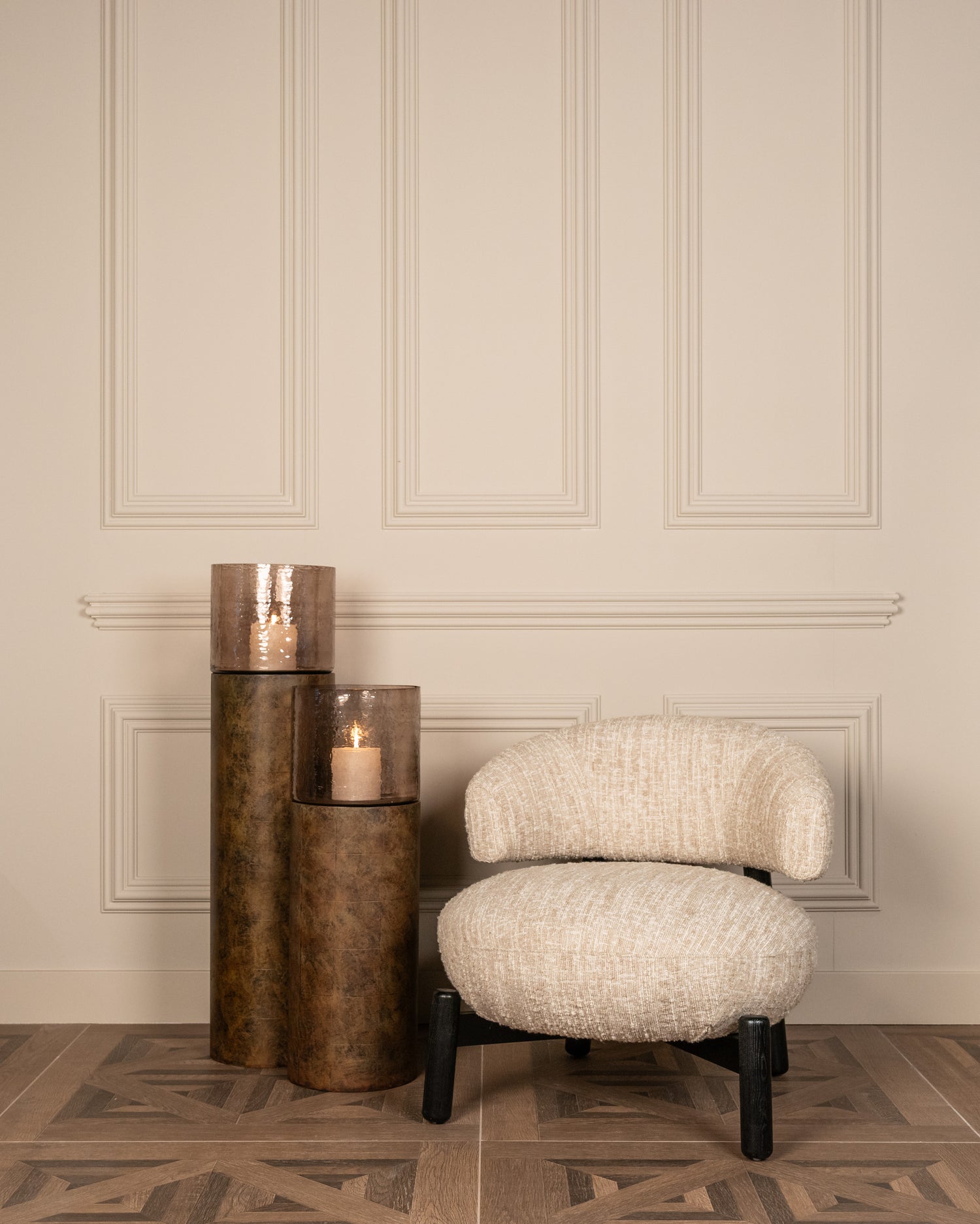 Richmond Interiors Lounge Stuhl Ornella beige angora Lounge Stuhl Richmond Interiors