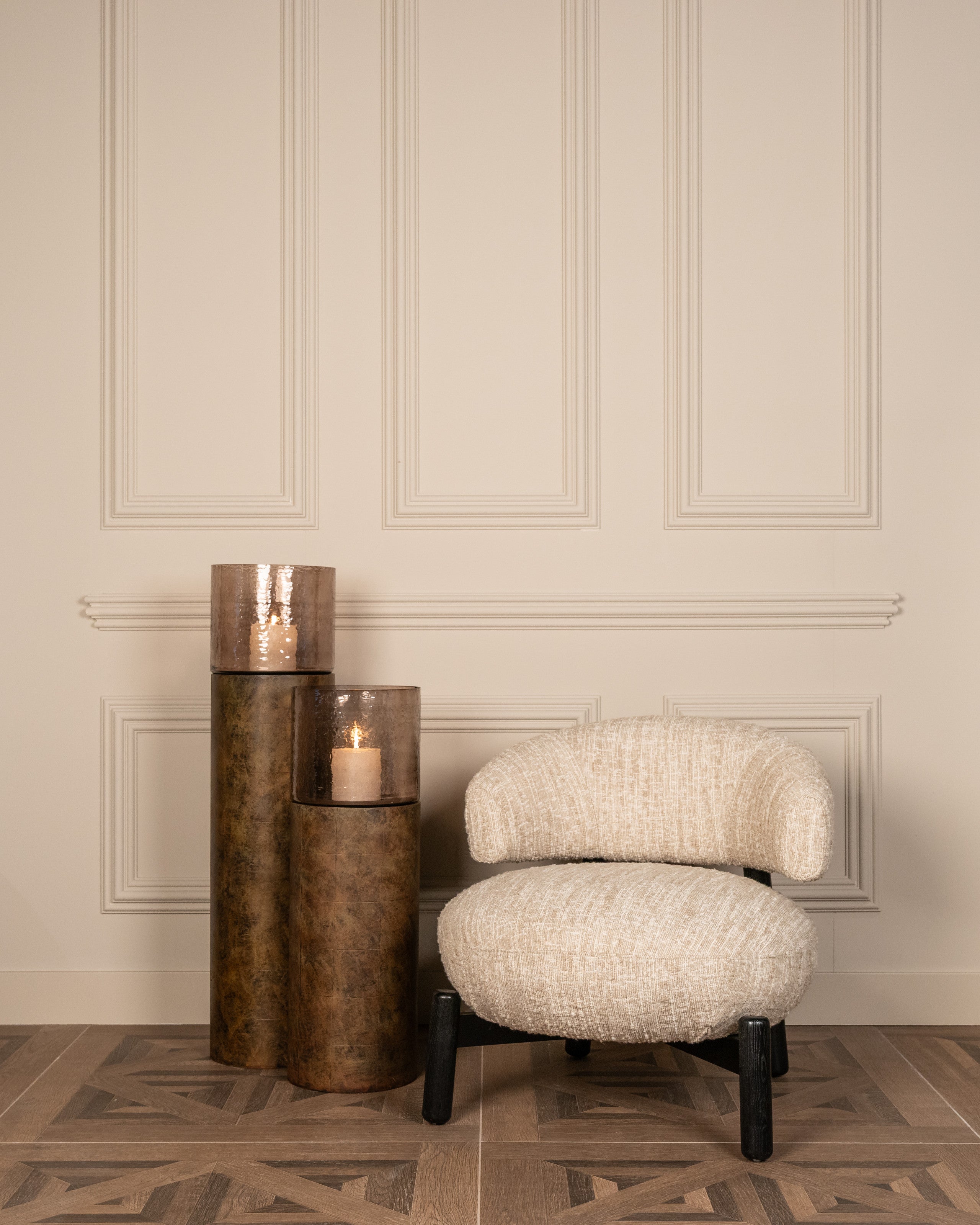 Richmond Interiors Lounge Stuhl Ornella beige angora Lounge Stuhl Richmond Interiors