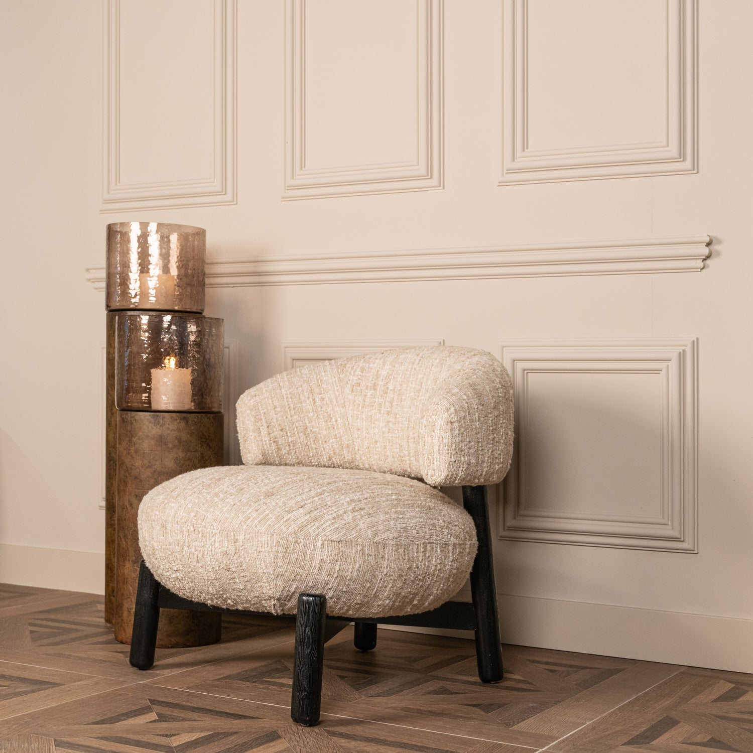Richmond Interiors Lounge Stuhl Ornella beige angora Lounge Stuhl Richmond Interiors