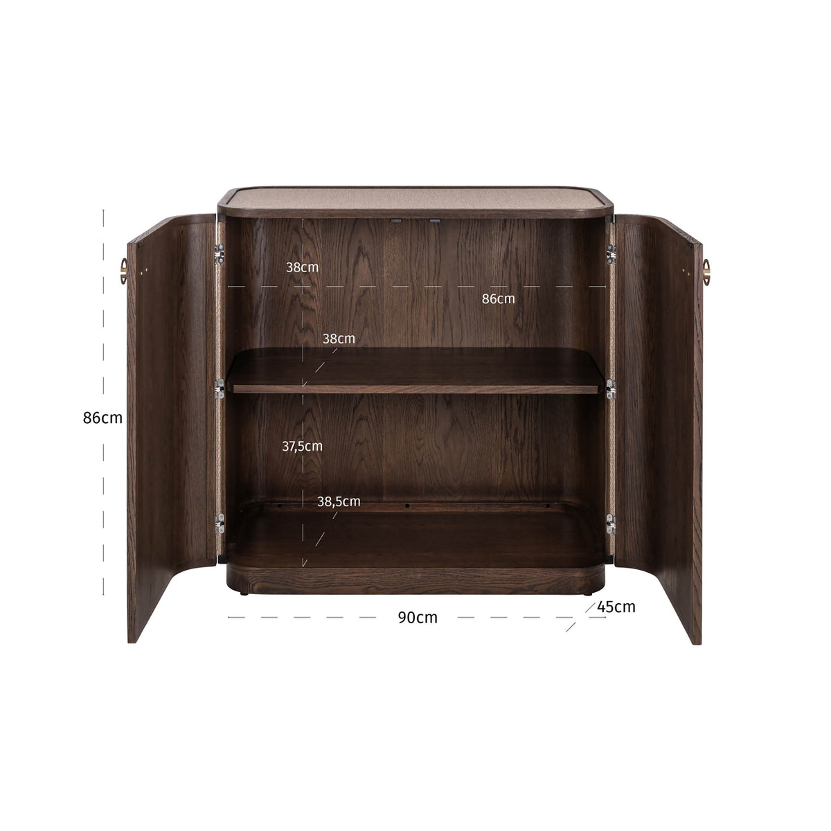 Kredens Richmond Interiors Willox beżowy 2-drzwiowy