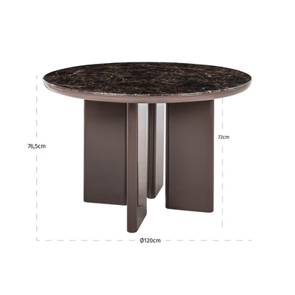 Richmond Interiors Esstisch Almundi chocolat brown 120Ø Esstisch Richmond Interiors