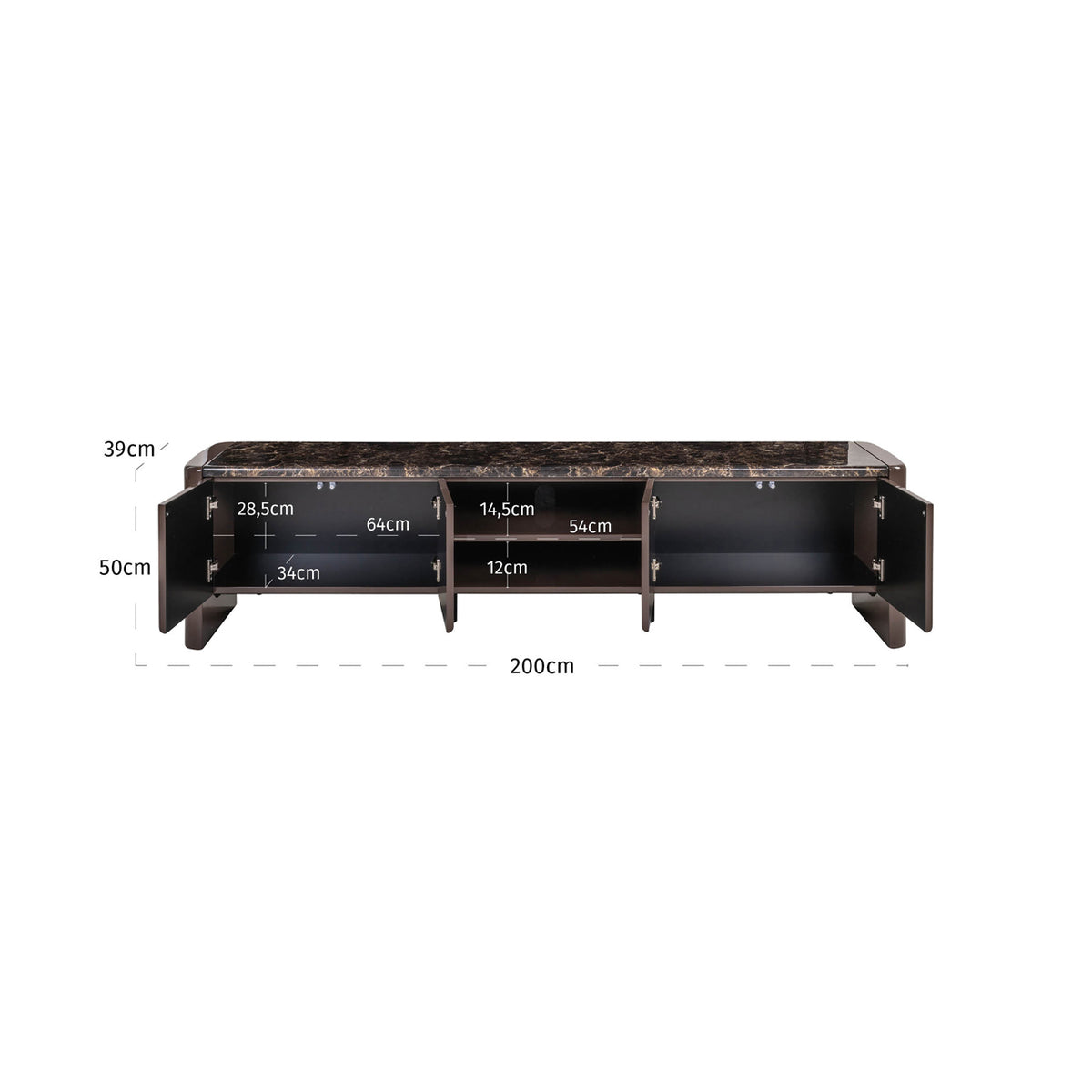 Richmond Interiors TV-Schrank Almundi chocolat brown Richmond Interiors