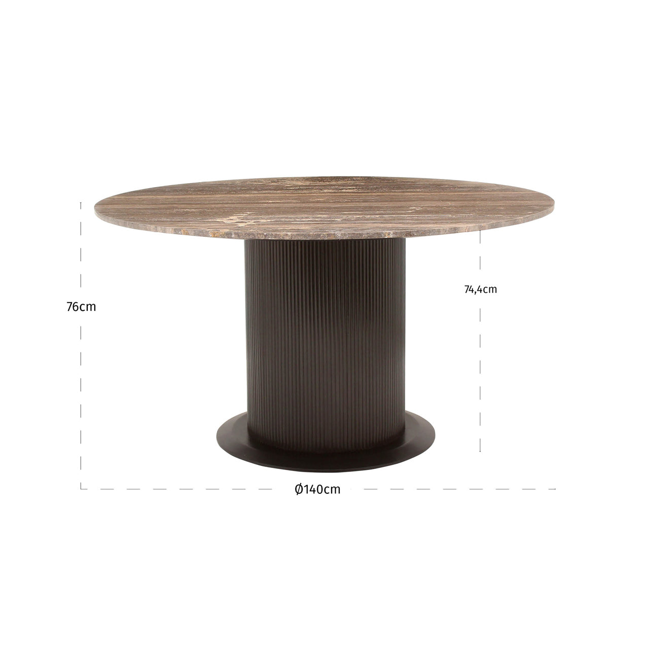 Richmond Interiors Esstisch Russo ash brown 140Ø Esstisch Richmond Interiors