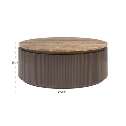 Richmond Interiors Couchtisch Russo ash brown 90Ø Couchtisch Richmond Interiors