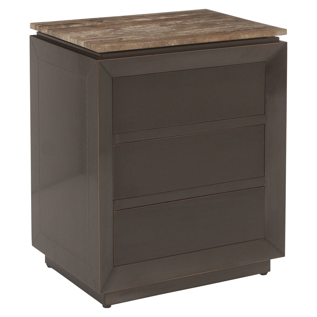 Richmond Interiors bedside table Russo ash brown 3-drawers