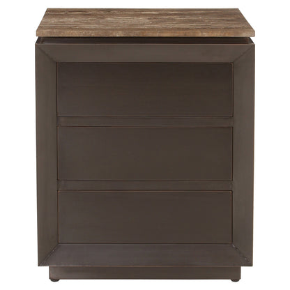 Richmond Interiors Nachttisch Russo ash brown 3-drawers Richmond Interiors
