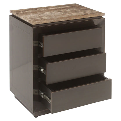 Richmond Interiors Nachttisch Russo ash brown 3-drawers Richmond Interiors