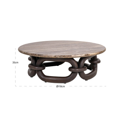 Richmond Interiors Couchtisch Chainey ash brown Couchtisch Richmond Interiors