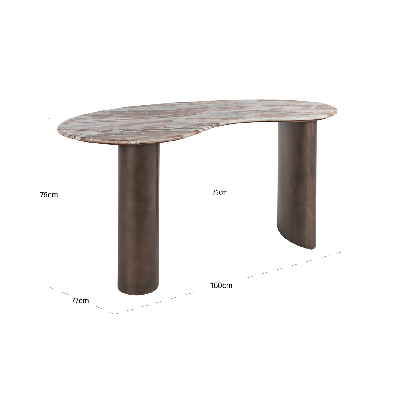 Richmond Interiors Schreibtisch Brando Blush beige Schreibtisch Richmond Interiors