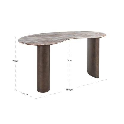 Richmond Interiors Schreibtisch Brando Blush beige Schreibtisch Richmond Interiors