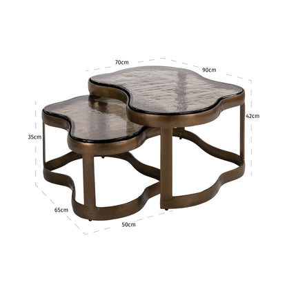 Richmond Interiors Couchtisch Fairfield brass antique (Set of 2) Couchtisch Richmond Interiors