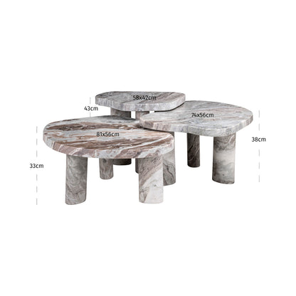 Richmond Interiors Couchtisch Camino Blush beige (Set of 3) Couchtisch Richmond Interiors