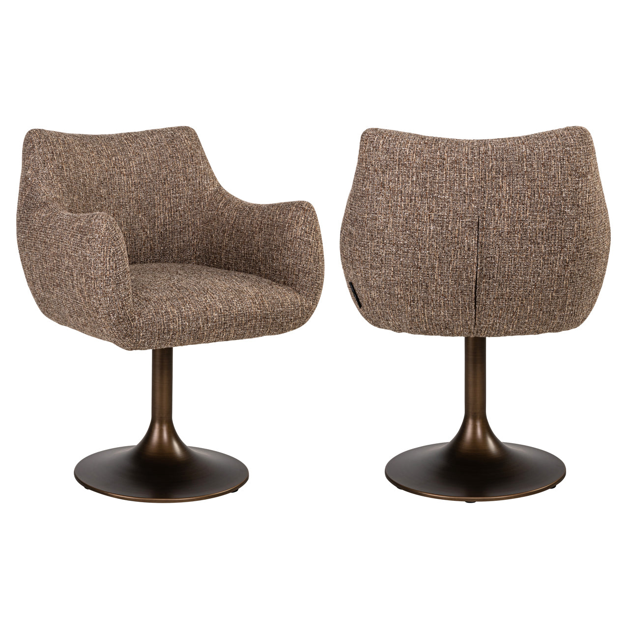 Richmond Interiors Esszimmerstuhl Aldo brown tweed swivel Esszimmerstuhl Richmond Interiors