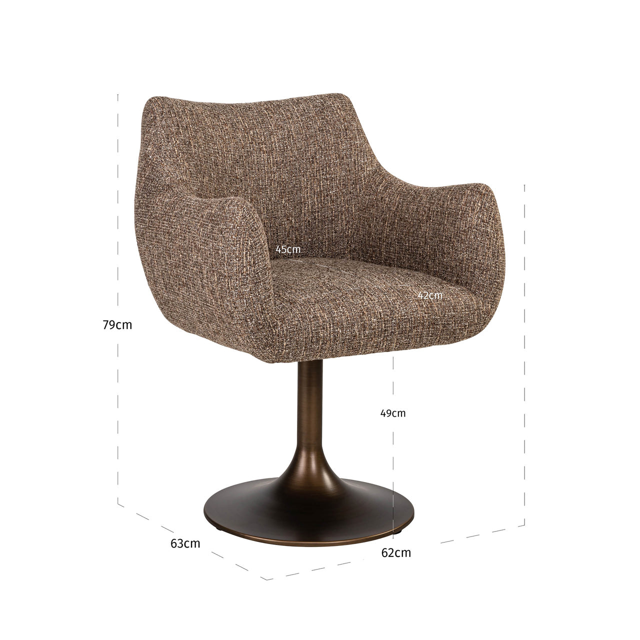 Richmond Interiors Esszimmerstuhl Aldo brown tweed swivel Esszimmerstuhl Richmond Interiors