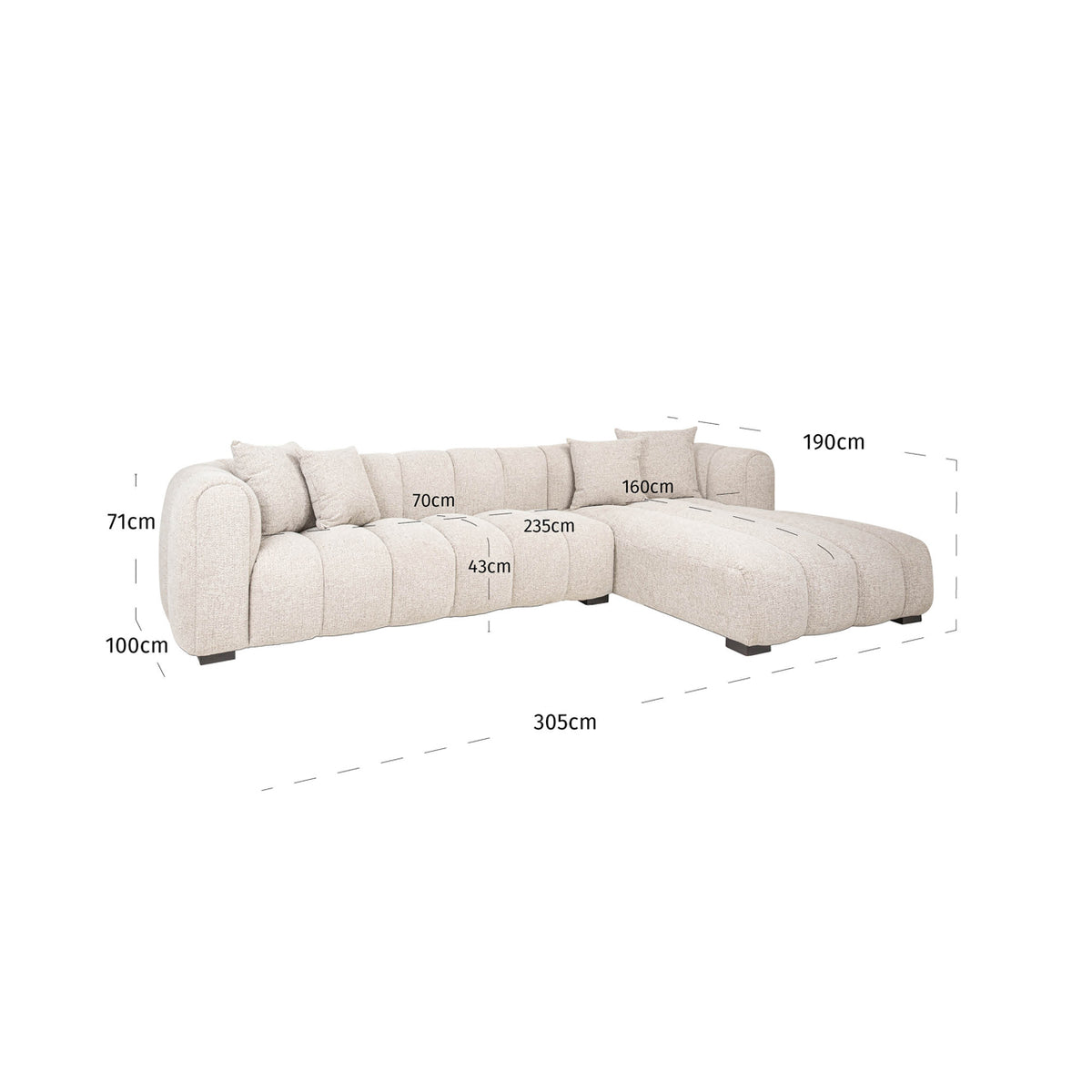 Richmond Interiors Sofa Novaro natural fancy lounge right Richmond Interiors
