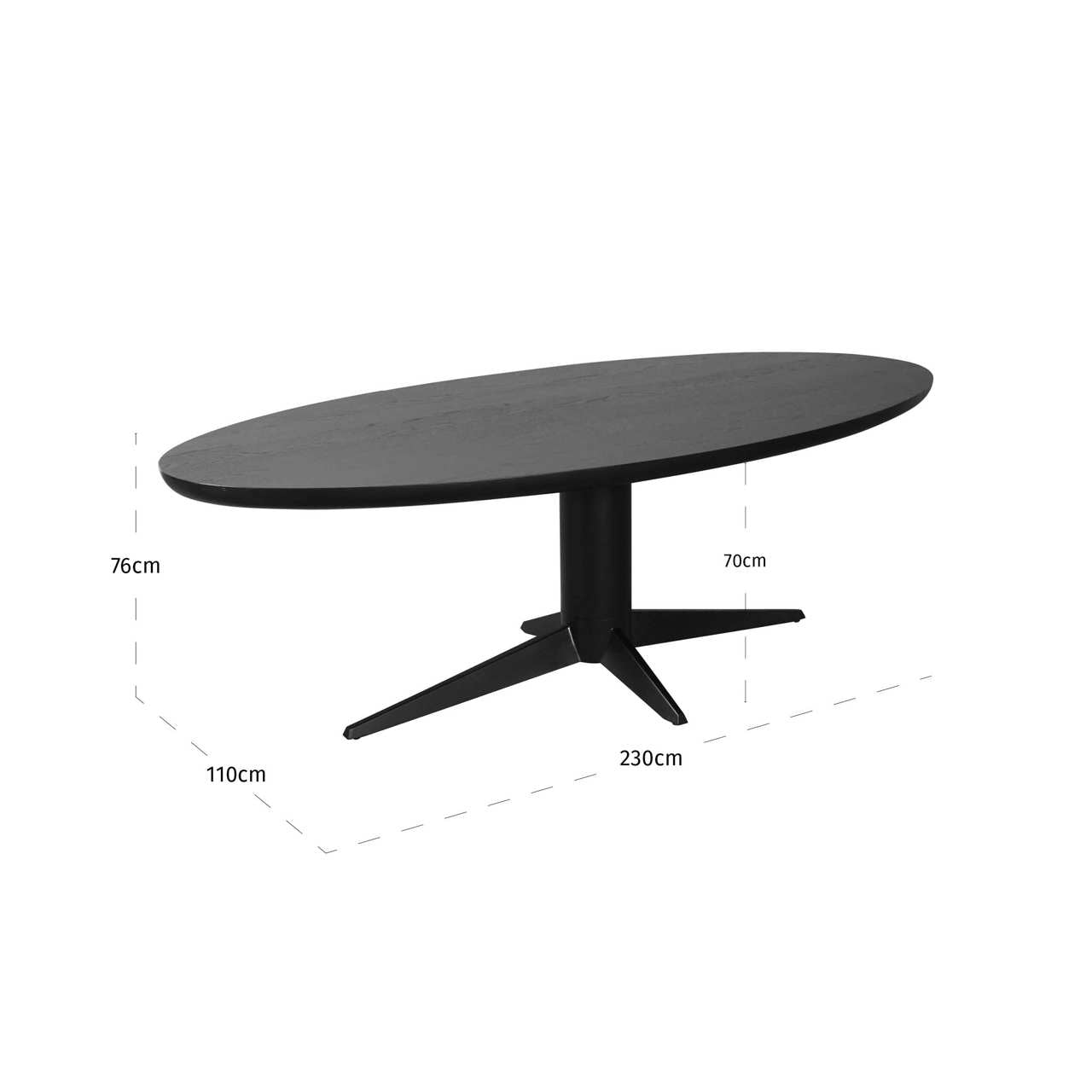 Richmond Interiors Esstisch Rayford black oval 230 Esstisch Richmond Interiors