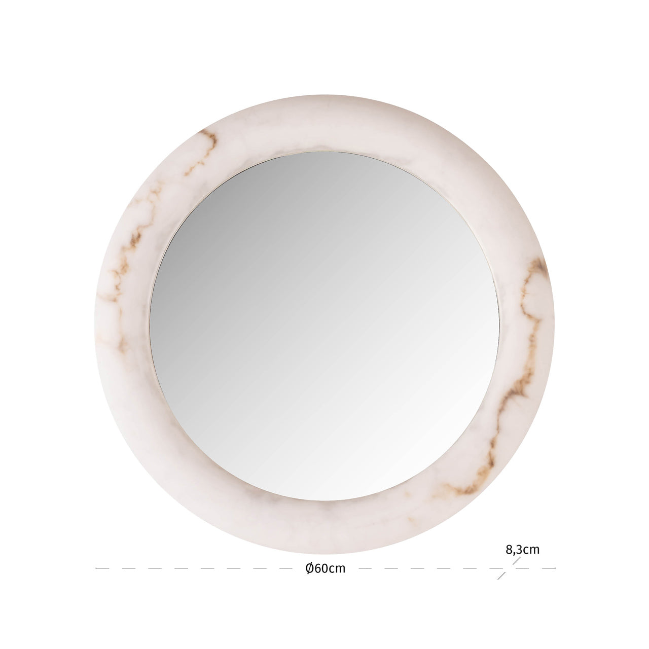 Richmond Interiors Wandlampe Oravelle white mirror 60Ø Wandlampe Richmond Interiors
