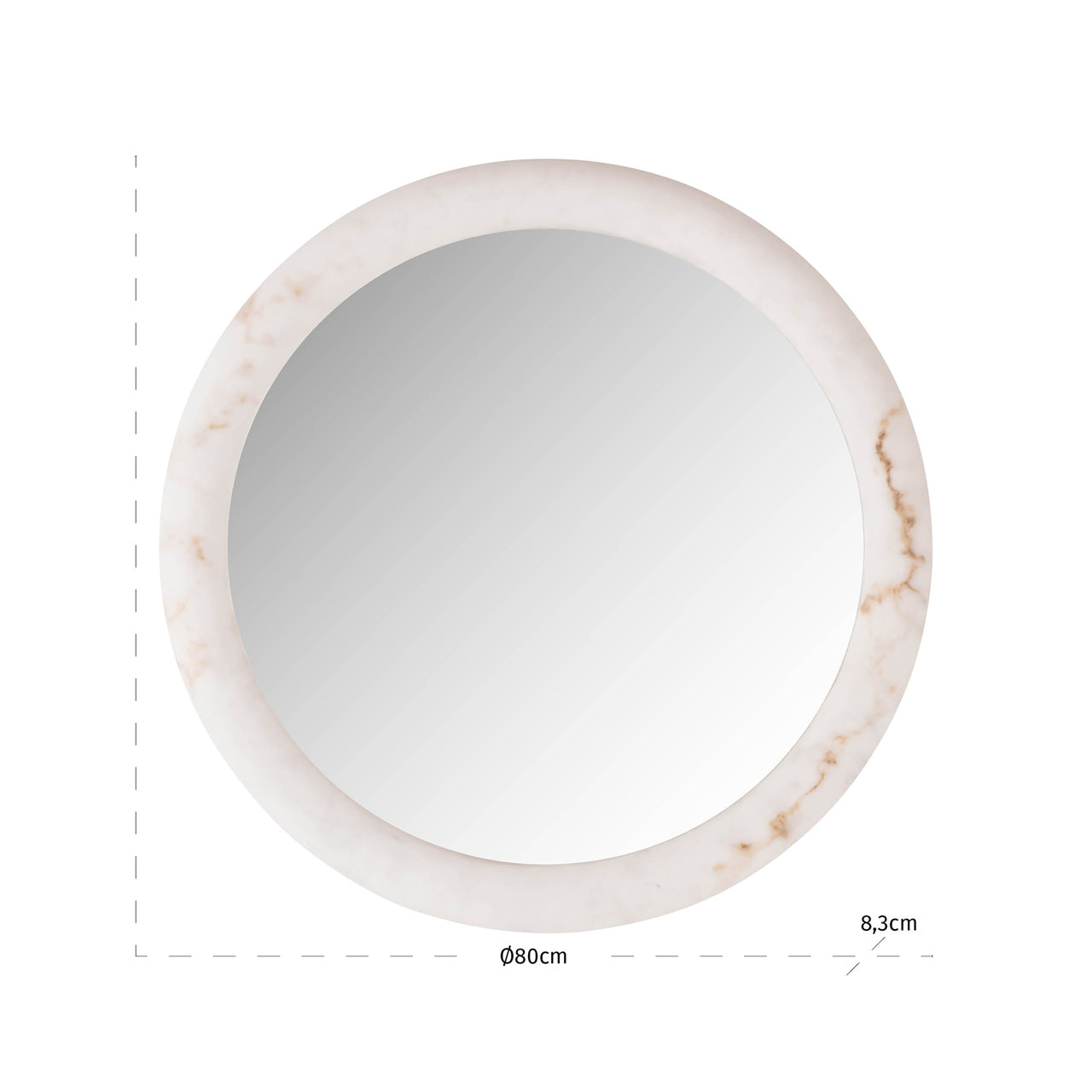 Richmond Interiors Wandlampe Oravelle white mirror 80Ø Wandlampe Richmond Interiors