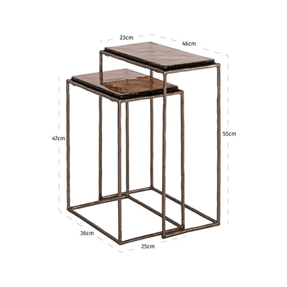 Richmond Interiors Beistelltisch Villano bronze (Set of 2) Beistelltisch Richmond Interiors