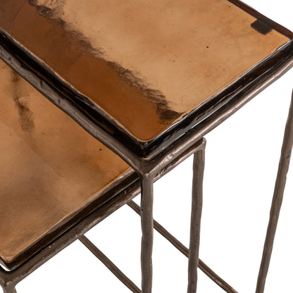 Richmond Interiors Beistelltisch Villano bronze (Set of 2) Beistelltisch Richmond Interiors