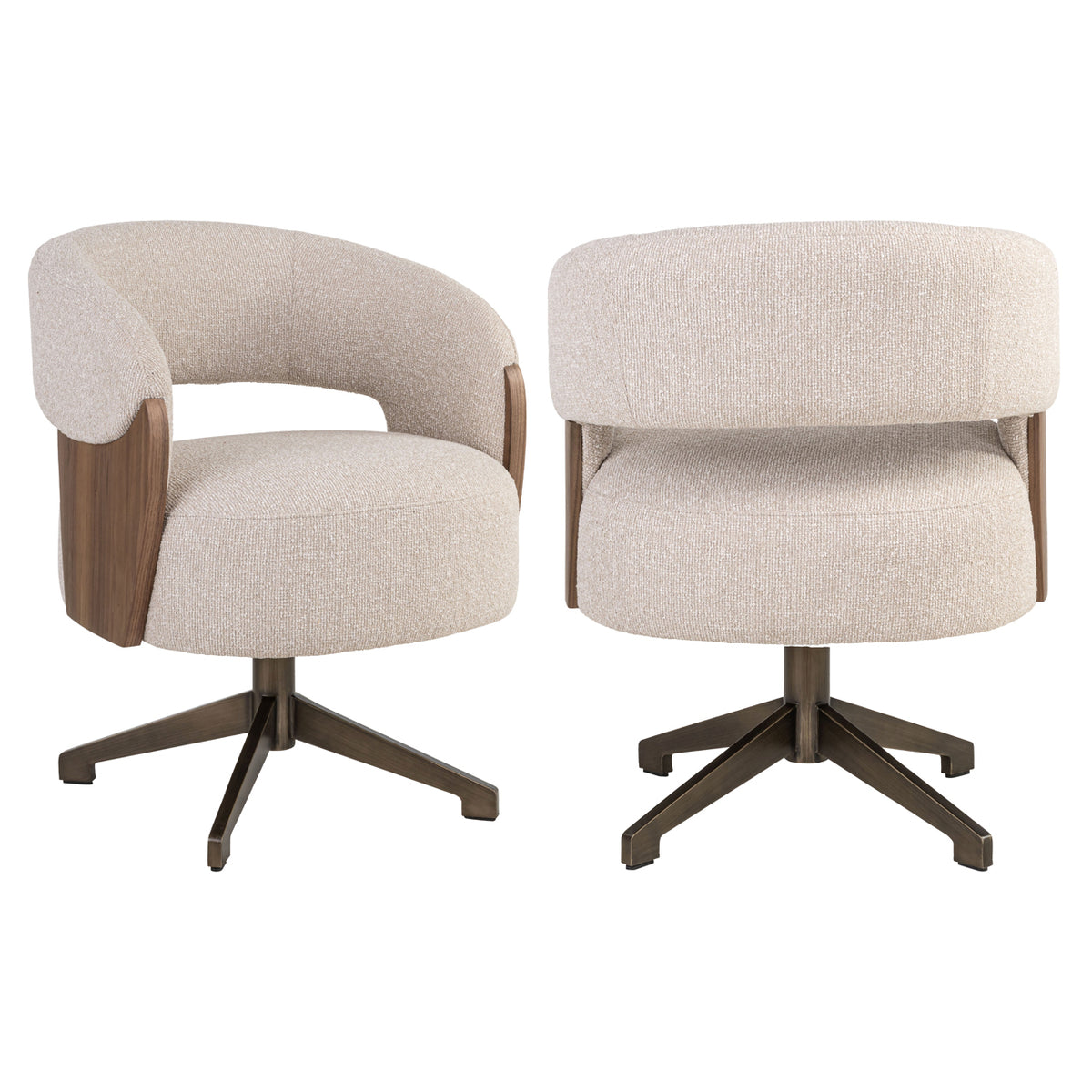 Richmond Interiors Esszimmerstuhl Pollux lodge desert walnut - swivel Richmond Interiors